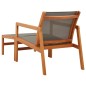 vidaXL Silla de jardín con reposapiés madera eucalipto textilene gris vidaXL Silla de jardín con reposapiés madera eucalipto textilene gris