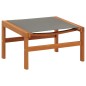 vidaXL Silla de jardín con reposapiés madera eucalipto textilene gris vidaXL Silla de jardín con reposapiés madera eucalipto textilene gris