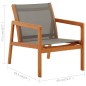 vidaXL Silla de jardín con reposapiés madera eucalipto textilene gris vidaXL Silla de jardín con reposapiés madera eucalipto textilene gris