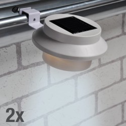 HI Juego de lámparas solares LED 2 unidades blanco