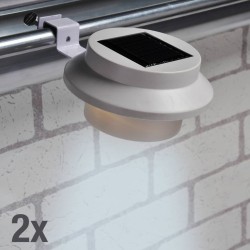 HI Juego de lámparas solares LED 2 unidades blanco