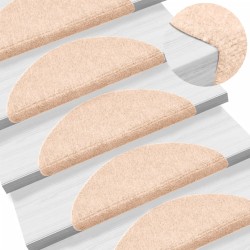 vidaXL Alfombrilla autoadhesiva de escalera 10 uds 56x17x3 cm marrón