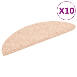 vidaXL Alfombrilla autoadhesiva de escalera 10 uds 56x17x3 cm marrón