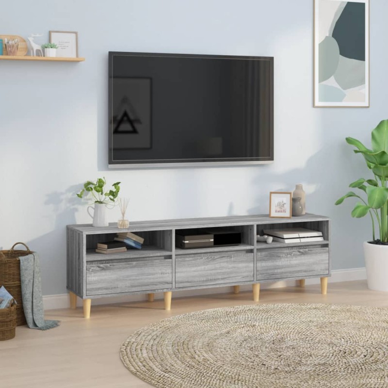 vidaXL Mueble para TV madera contrachapada gris Sonoma 150x30x44,5 cm vidaXL Mueble para TV madera contrachapada gris Sonoma 150x30x44,5 cm