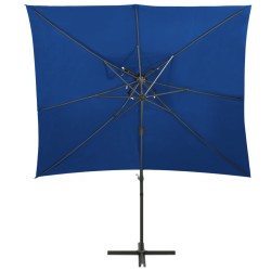 vidaXL Sombrilla voladiza con cubierta doble azul azure 250x250 cm