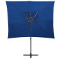 vidaXL Sombrilla voladiza con cubierta doble azul azure 250x250 cm vidaXL Sombrilla voladiza con cubierta doble azul azure 250x250 cm