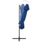 vidaXL Sombrilla voladiza con cubierta doble azul azure 250x250 cm vidaXL Sombrilla voladiza con cubierta doble azul azure 250x250 cm
