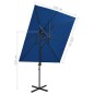 vidaXL Sombrilla voladiza con cubierta doble azul azure 250x250 cm vidaXL Sombrilla voladiza con cubierta doble azul azure 250x250 cm