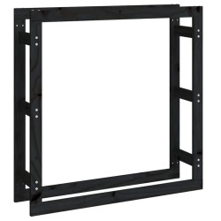 vidaXL Estante para leña madera maciza de pino negro 100x25x100 cm