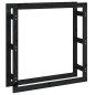 vidaXL Estante para leña madera maciza de pino negro 100x25x100 cm vidaXL Estante para leña madera maciza de pino negro 100x25x100 cm