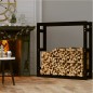 vidaXL Estante para leña madera maciza de pino negro 100x25x100 cm vidaXL Estante para leña madera maciza de pino negro 100x25x100 cm