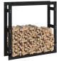 vidaXL Estante para leña madera maciza de pino negro 100x25x100 cm vidaXL Estante para leña madera maciza de pino negro 100x25x100 cm