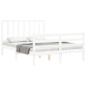 vidaXL Estructura cama de matrimonio con cabecero madera maciza blanco vidaXL Estructura cama de matrimonio con cabecero madera maciza blanco