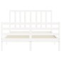 vidaXL Estructura cama de matrimonio con cabecero madera maciza blanco vidaXL Estructura cama de matrimonio con cabecero madera maciza blanco