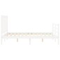 vidaXL Estructura cama de matrimonio con cabecero madera maciza blanco vidaXL Estructura cama de matrimonio con cabecero madera maciza blanco