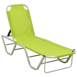 vidaXL Tumbona de aluminio y textilene verde