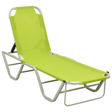 vidaXL Tumbona de aluminio y textilene verde