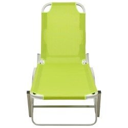 vidaXL Tumbona de aluminio y textilene verde