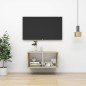 vidaXL Mueble TV de pared madera contrachapada blanco roble 37x37x72cm vidaXL Mueble TV de pared madera contrachapada blanco roble 37x37x72cm