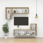 vidaXL Mueble TV de pared madera contrachapada blanco roble 37x37x72cm vidaXL Mueble TV de pared madera contrachapada blanco roble 37x37x72cm