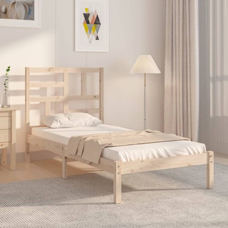 vidaXL Estructura de cama madera maciza 75x190 cm