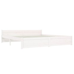 vidaXL Estructura de cama madera maciza blanco Super King 180x200 cm