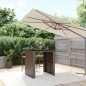 vidaXL Mesa bar con superficie cristal ratán PE marrón 105x80x110 cm vidaXL Mesa bar con superficie cristal ratán PE marrón 105x80x110 cm