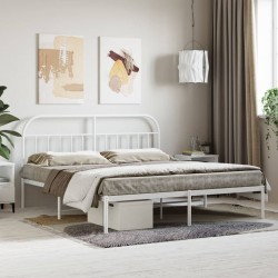 vidaXL Estructura de cama con cabecero metal blanca 160x200 cm