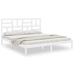vidaXL Estructura de cama madera maciza blanco 200x200 cm