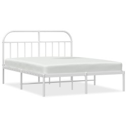 vidaXL Estructura de cama con cabecero metal blanca 160x200 cm