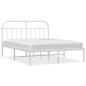 vidaXL Estructura de cama con cabecero metal blanca 160x200 cm