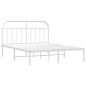 vidaXL Estructura de cama con cabecero metal blanca 160x200 cm