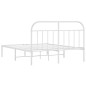 vidaXL Estructura de cama con cabecero metal blanca 160x200 cm