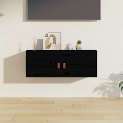 vidaXL Armario de pared de madera maciza de pino negro 80x30x30 cm