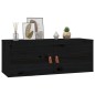 vidaXL Armario de pared de madera maciza de pino negro 80x30x30 cm vidaXL Armario de pared de madera maciza de pino negro 80x30x30 cm