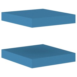 vidaXL Estante flotante pared 2 uds MDF azul 23x23,5x3,8 cm