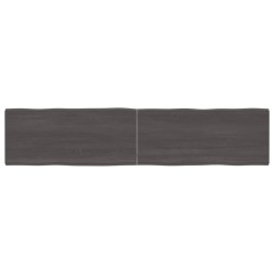 vidaXL Tablero mesa madera tratada borde vivo marrón 180x40x(2-4) cm