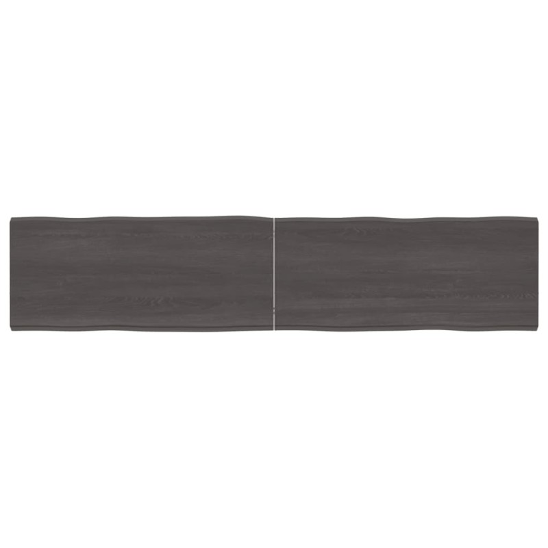 vidaXL Tablero mesa madera tratada borde vivo marrón 180x40x(2-4) cm