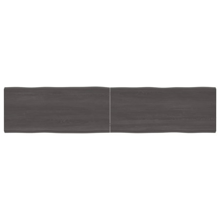 vidaXL Tablero mesa madera tratada borde vivo marrón 180x40x(2-4) cm