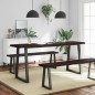 vidaXL Tablero mesa madera tratada borde vivo marrón 180x40x(2-4) cm