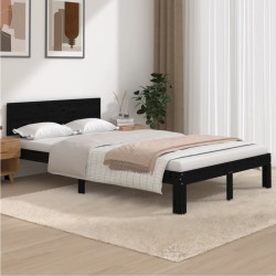 vidaXL Estructura de cama madera maciza de pino negro 120x200 cm