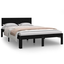 vidaXL Estructura de cama madera maciza de pino negro 120x200 cm