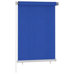 vidaXL Persiana enrollable de jardín HDPE azul 100x140 cm