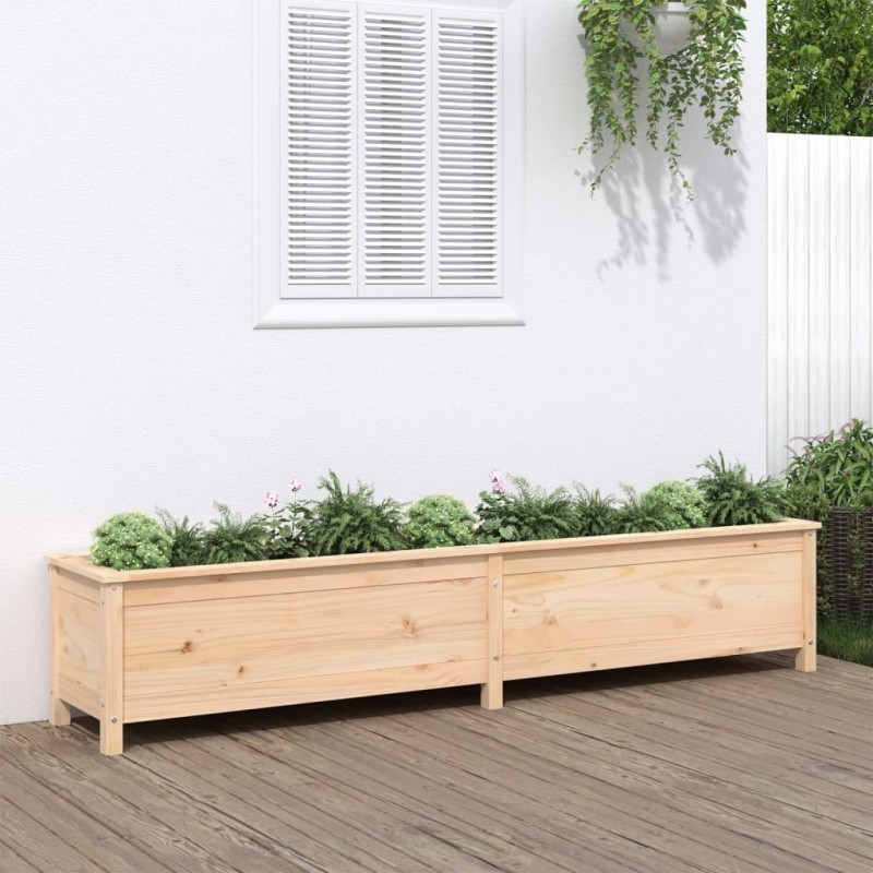 vidaXL Arriate elevado de jardín madera maciza de pino 199,5x40x39 cm vidaXL Arriate elevado de jardín madera maciza de pino 199,5x40x39 cm
