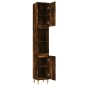 vidaXL Armario de baño madera contrachapada roble ahumado 30x30x190 cm vidaXL Armario de baño madera contrachapada roble ahumado 30x30x190 cm