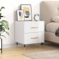 vidaXL Mesita de noche madera de ingeniería blanco brillo 40x35x47,5cm vidaXL Mesita de noche madera de ingeniería blanco brillo 40x35x47,5cm