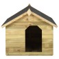 vidaXL Casa de perros de jardín tejado abierto madera pino impregnada
