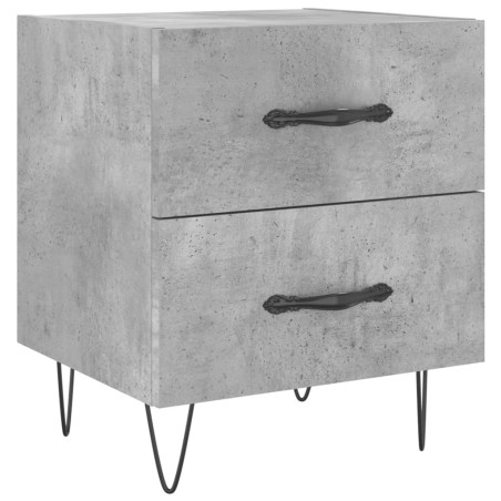 vidaXL Mesita de noche madera ingeniería gris hormigón 40x35x47,5 cm