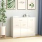 vidaXL Aparador de madera contrachapada blanco brillante 88x30x70 cm vidaXL Aparador de madera contrachapada blanco brillante 88x30x70 cm
