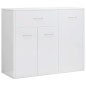 vidaXL Aparador de madera contrachapada blanco brillante 88x30x70 cm vidaXL Aparador de madera contrachapada blanco brillante 88x30x70 cm